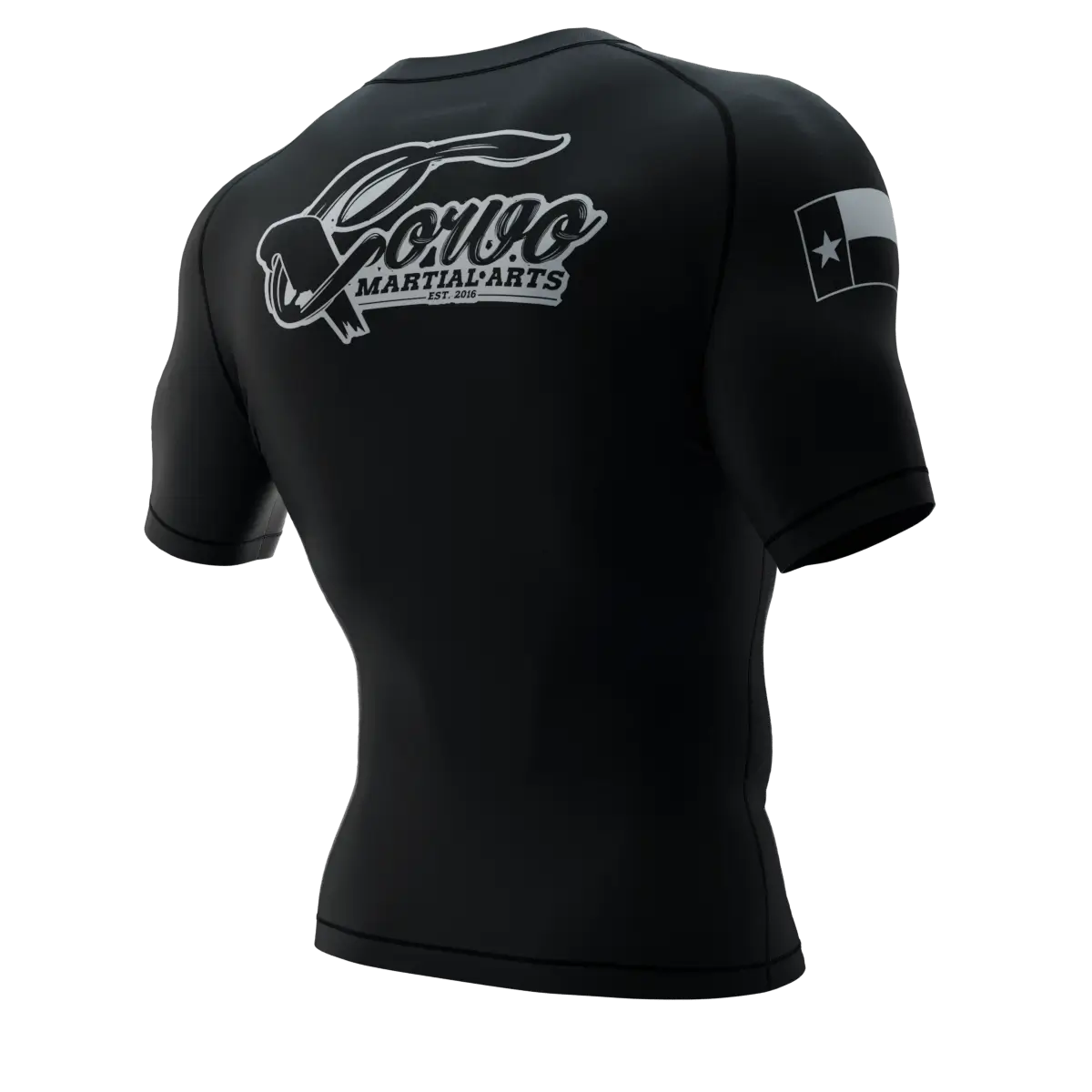 PUNISHER CROW RANKED BLACK BELT SHORT SLEEVE RASH GUARD