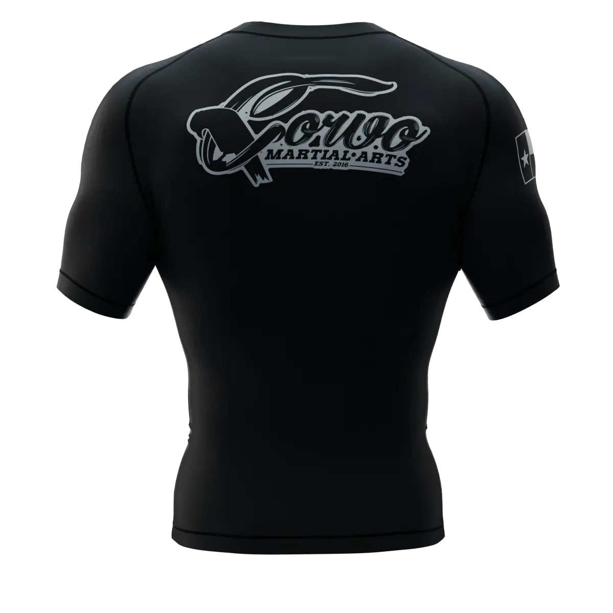 PUNISHER CROW RANKED BLACK BELT SHORT SLEEVE RASH GUARD