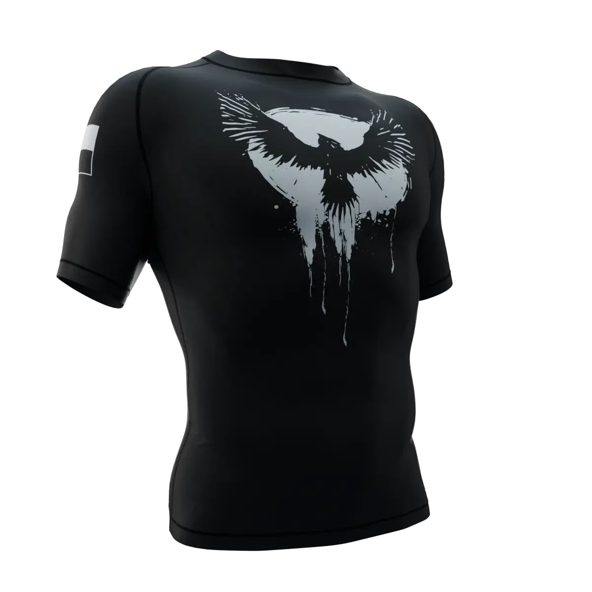 PUNISHER CROW RANKED BLACK BELT SHORT SLEEVE RASH GUARD