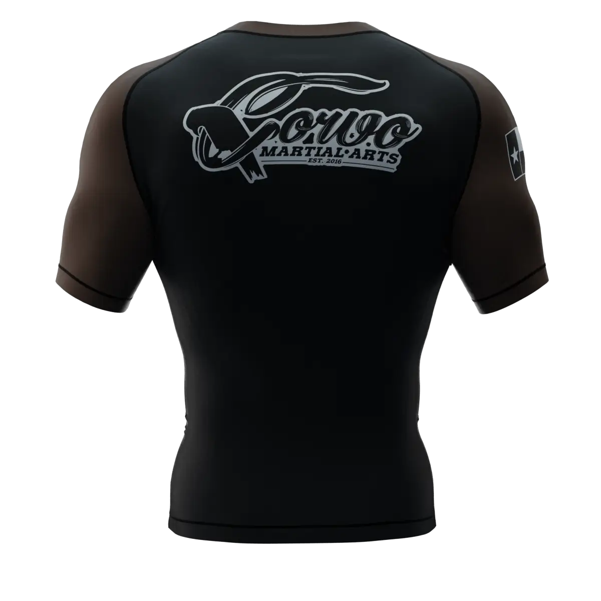 PUNISHER CROW RANKED BROWN BELT SHORT SLEEVE RASH GUARD