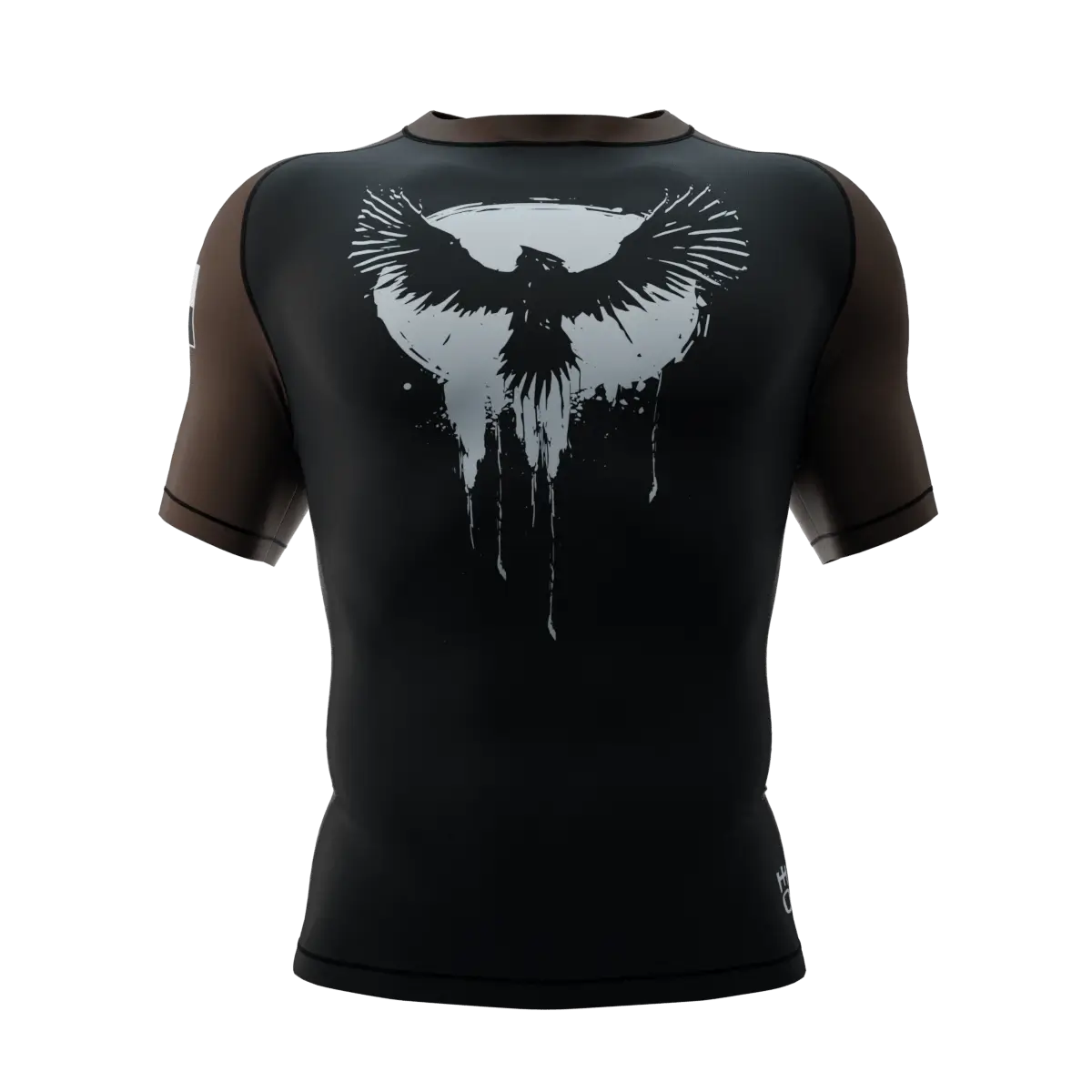 PUNISHER CROW RANKED BROWN BELT SHORT SLEEVE RASH GUARD