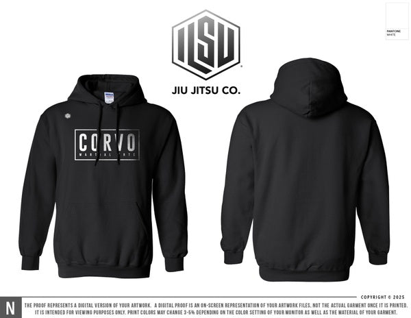 Corvo Martial Arts Premium Hoodie (White Lettering)