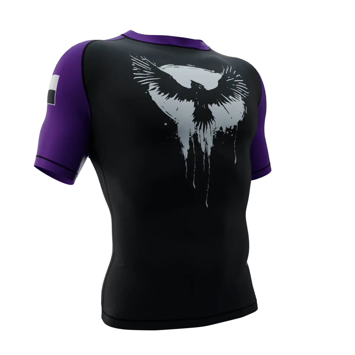 PUNISHER CROW RANKED PURPLE BELT SHORT SLEEVE RASH GUARD