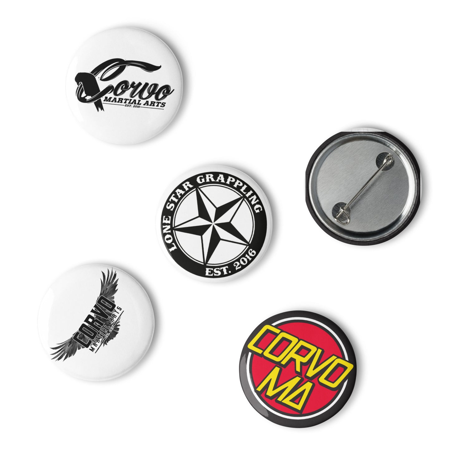 Set of Corvo Pin Buttons