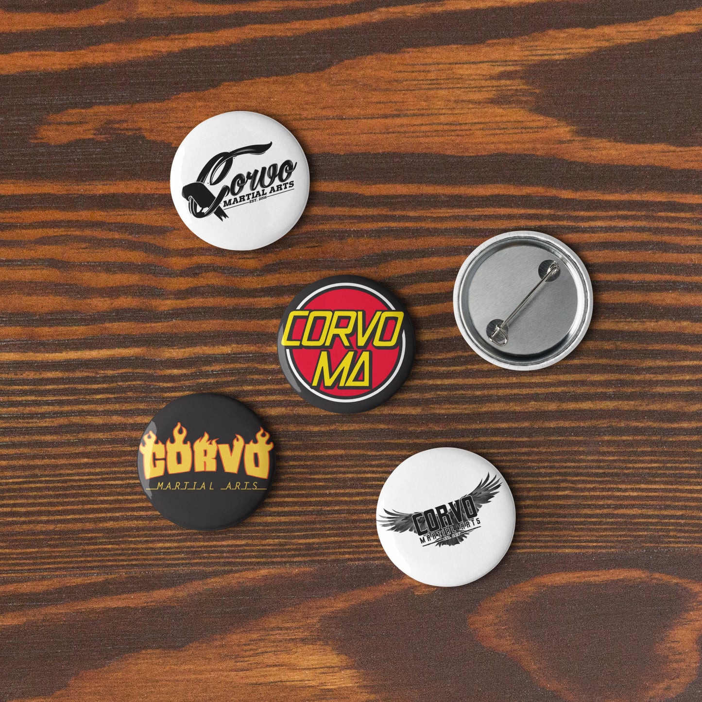 Set of Corvo Pin Buttons
