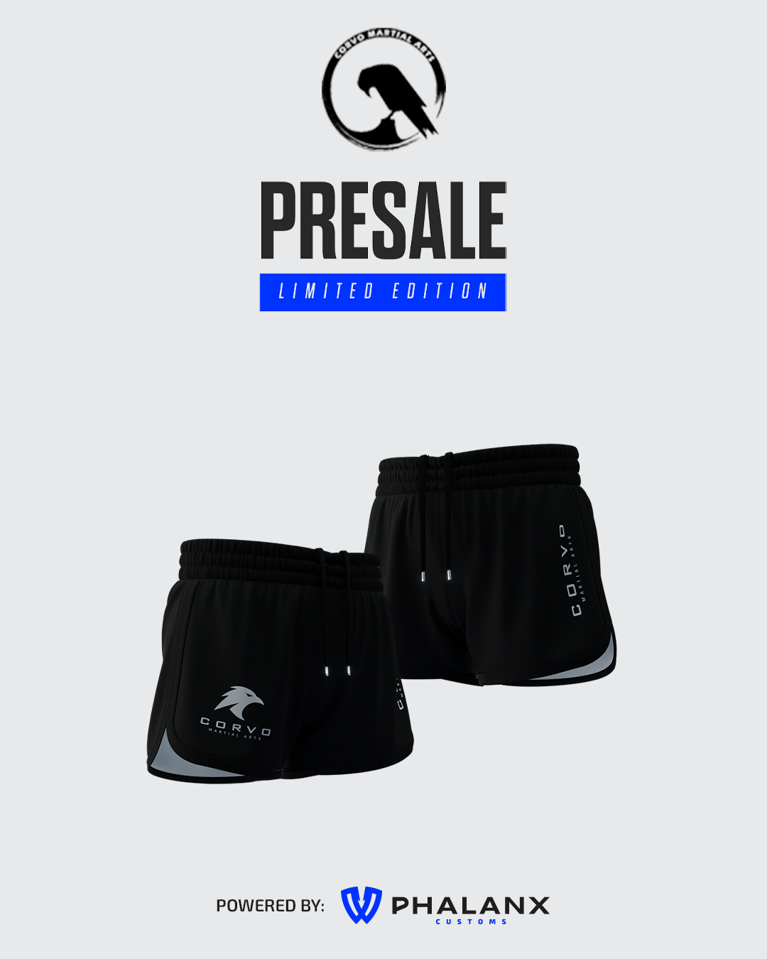 BLACK GRAPPLING SHORTS FOR WOMEN (PRESALE)