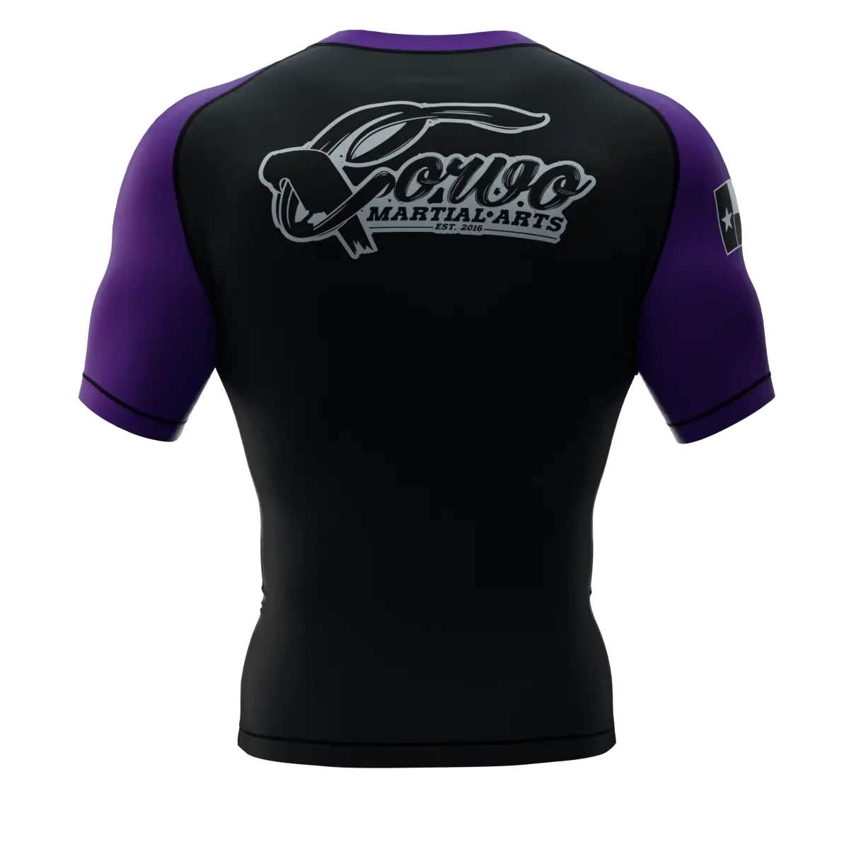 PUNISHER CROW RANKED PURPLE BELT SHORT SLEEVE RASH GUARD