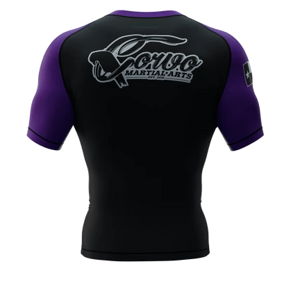 PUNISHER CROW RANKED PURPLE BELT SHORT SLEEVE RASH GUARD