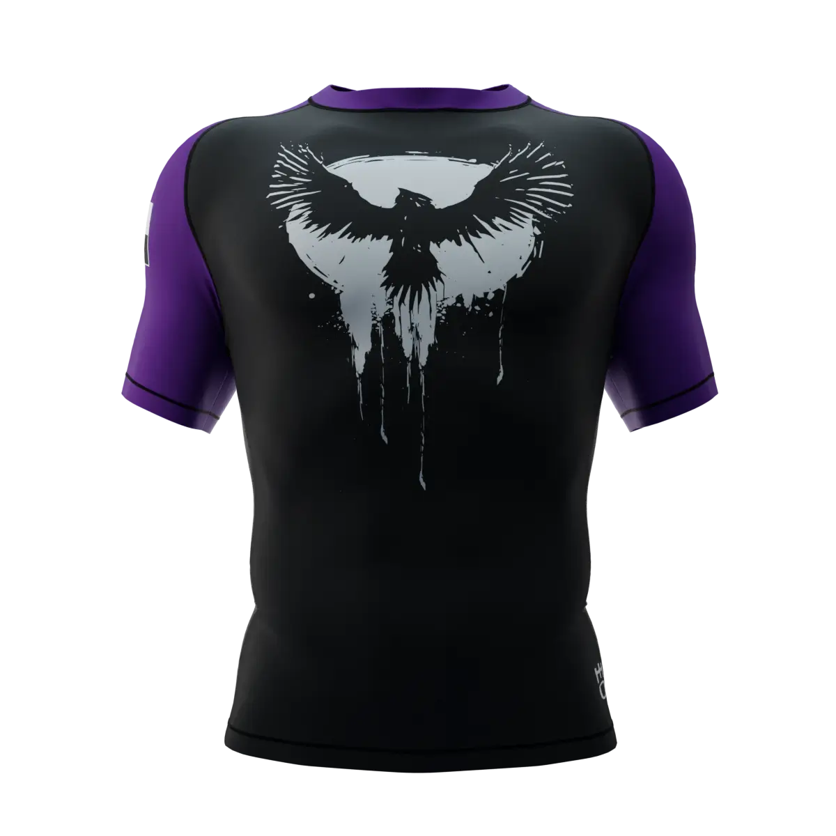 PUNISHER CROW RANKED PURPLE BELT SHORT SLEEVE RASH GUARD