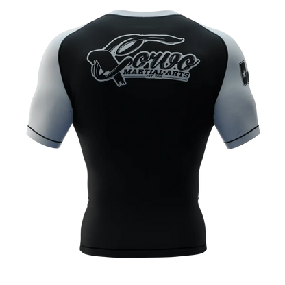 PUNISHER CROW RANKED WHITE BELT SHORT SLEEVE RASH GUARD