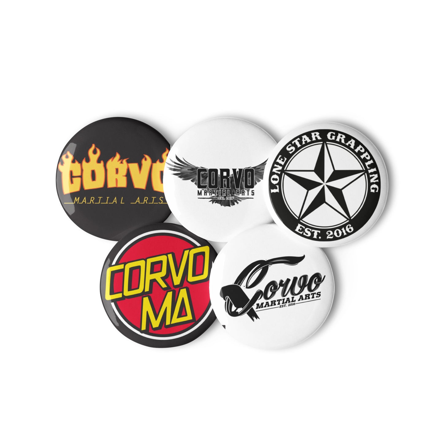 Set of Corvo Pin Buttons