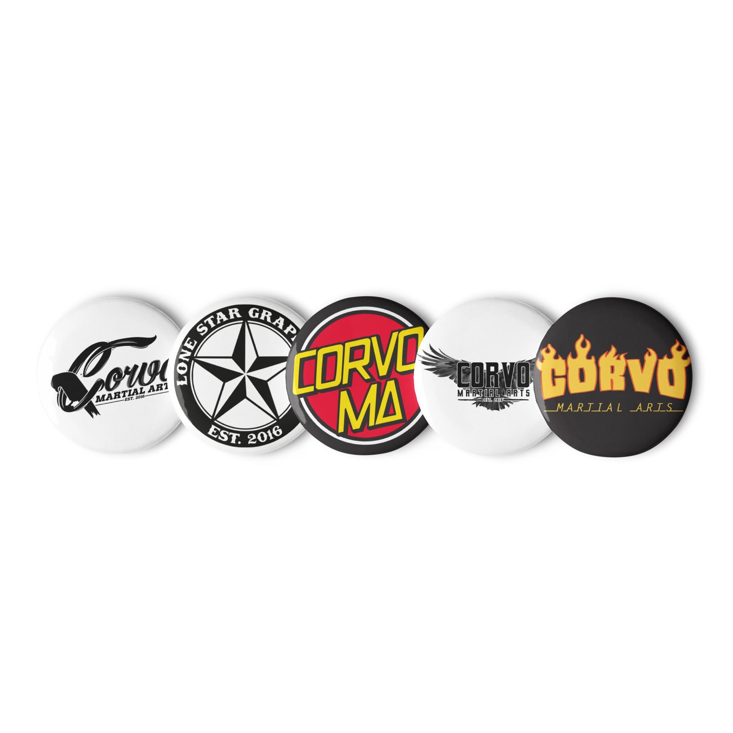 Set of Corvo Pin Buttons