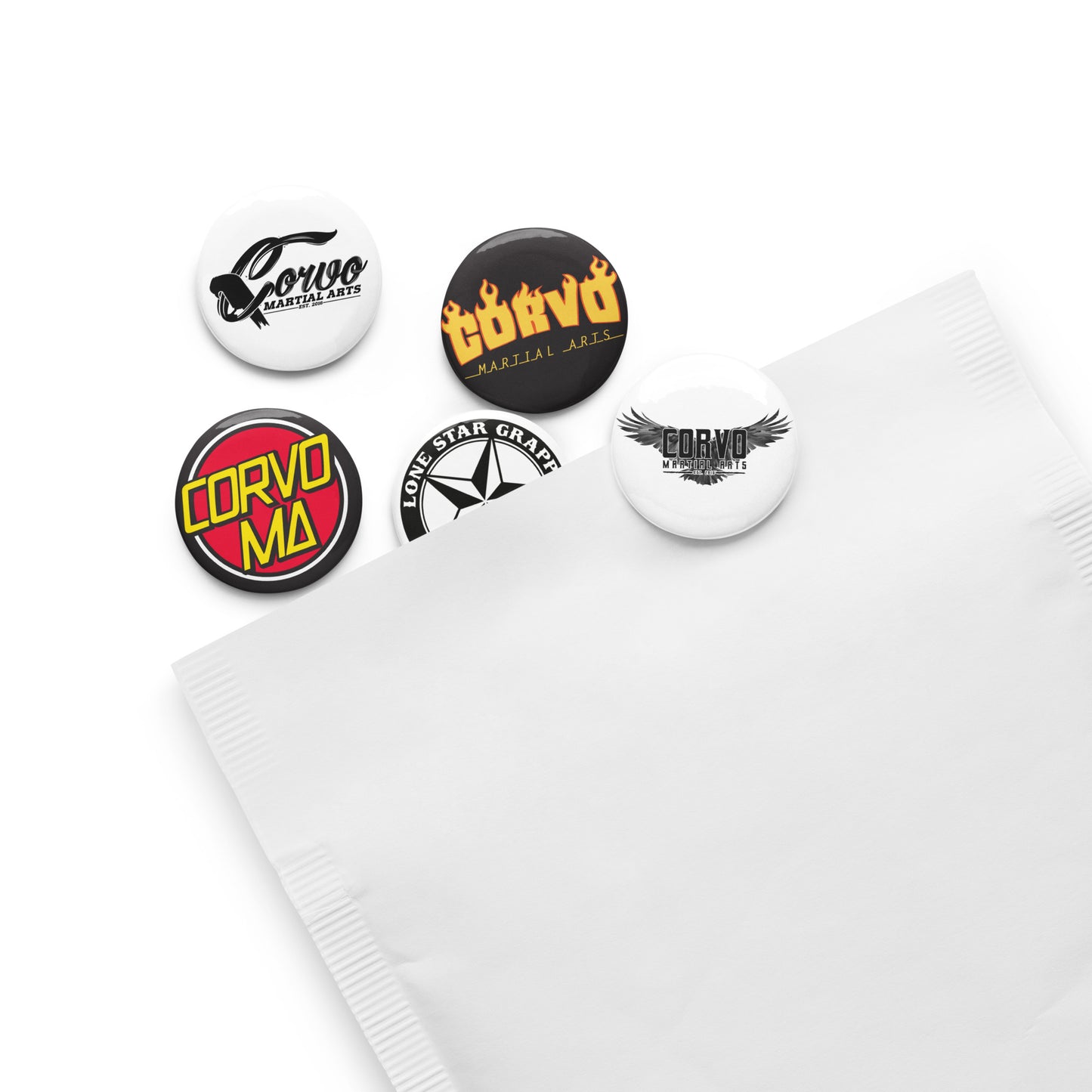 Set of Corvo Pin Buttons